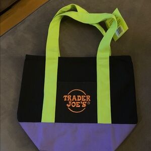 Trader Joes Halloween Mini Tote Canvas Multicolor